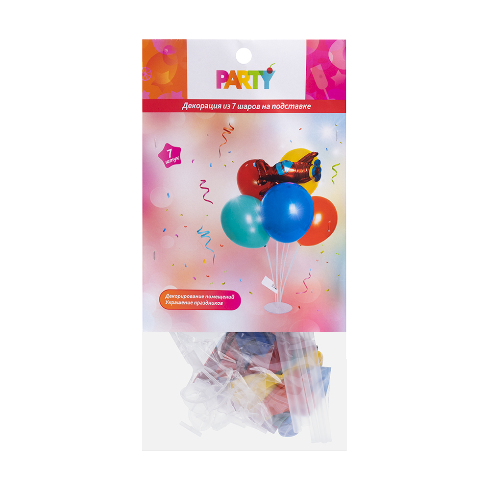 Декорация из 7 шаров на подставке, Party, в ассортименте