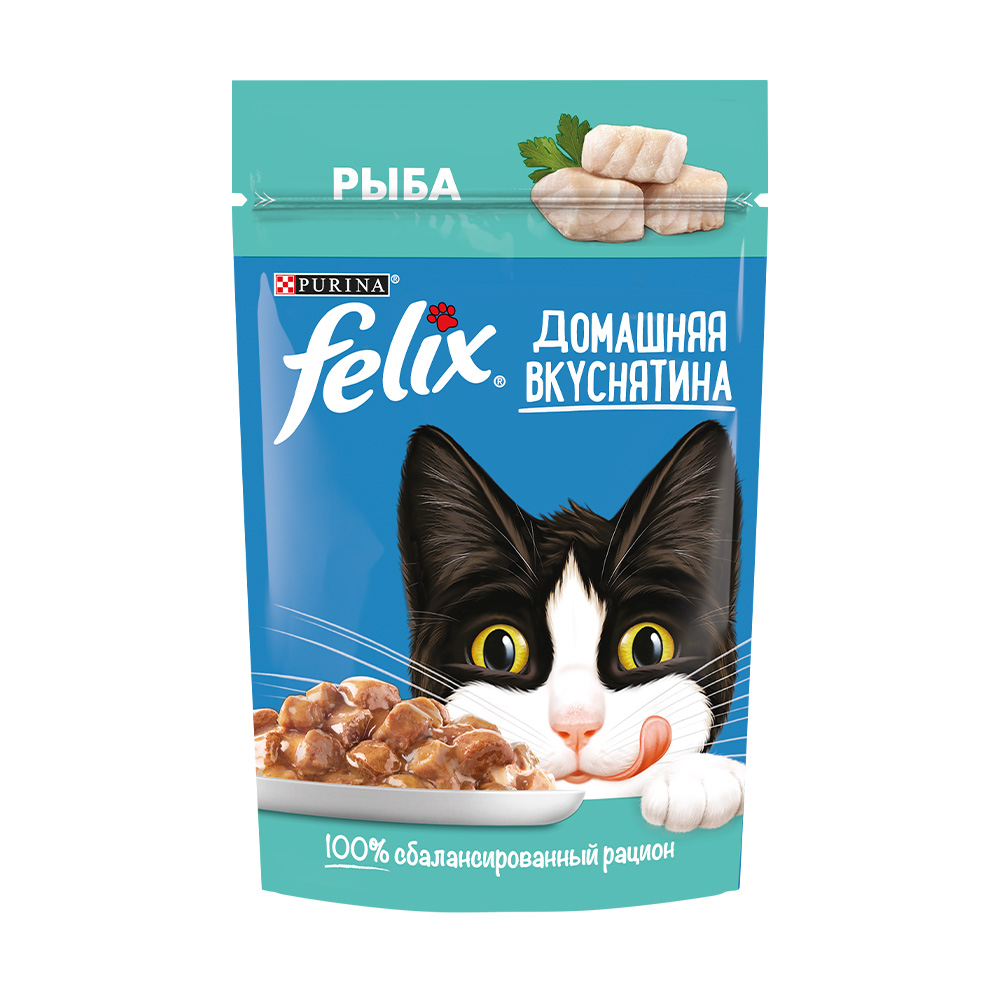 Влажный корм, Felix, рыба, 75 г